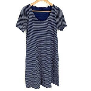 Fresh Produce T Shirt Dress Size XS Womens Navy White Stripe Pockets Knit Shift